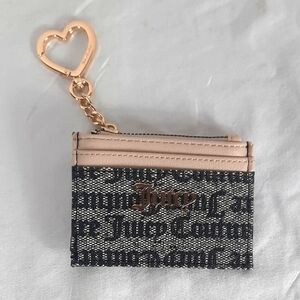Juicy Couture Black Cream and Gold Card Wallet Change Purse NEW